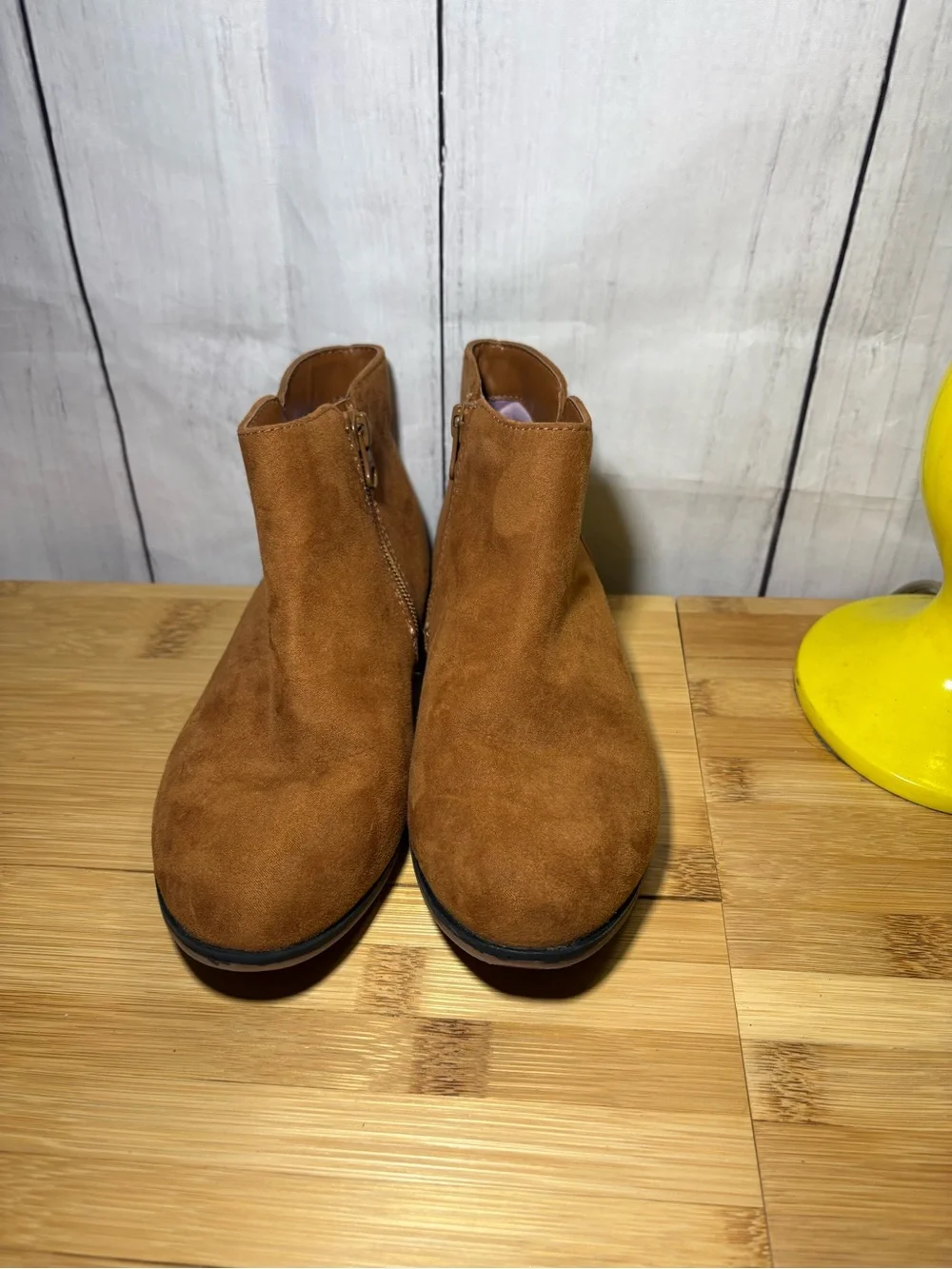 Cat & Jack Brown Faux Suede Side-Zip Kids Ankle Boots